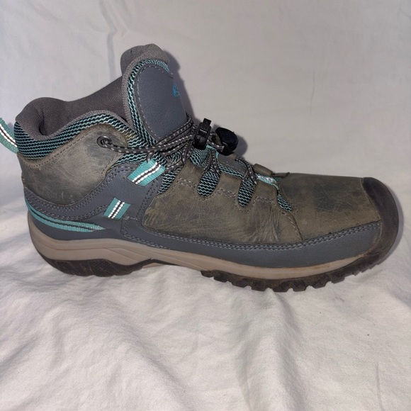 ⭐️KEEN Kids Targhee Waterproof Hiking Boots – Gray/Teal – Size US 4 Youth EUC - Picture 13 of 15